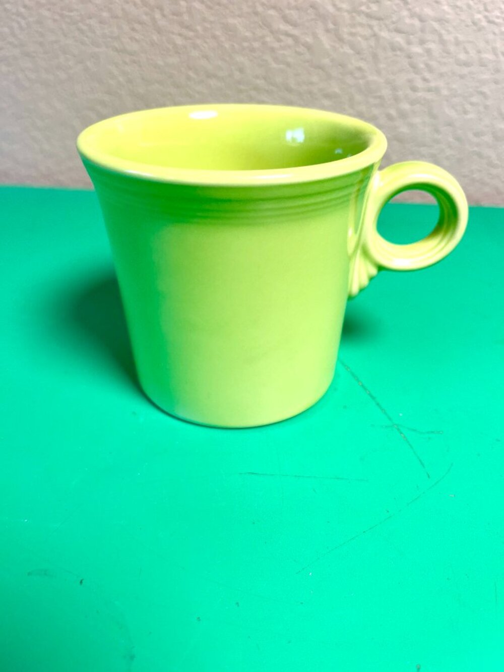 Fiesta Lime Art Deco Ring‑Handle Coffee Mug Homer Laughlin Vintage